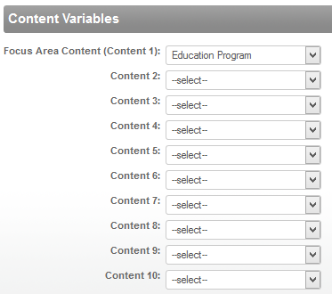 Content Variable Fields