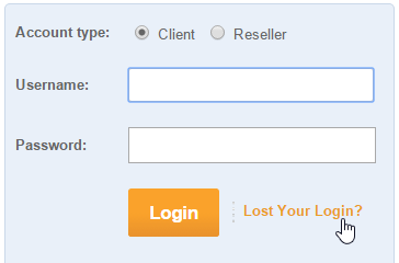 lost your login button