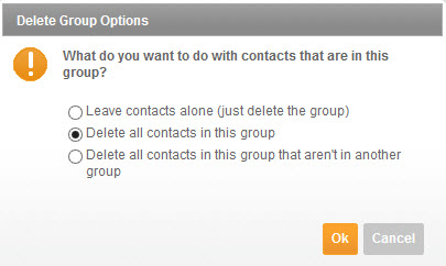 Delete Group Options