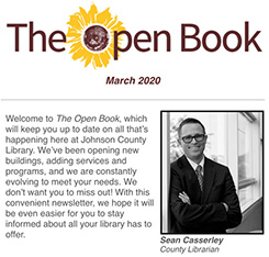 The Open Book e-newsletter for Johnson County Libraries
